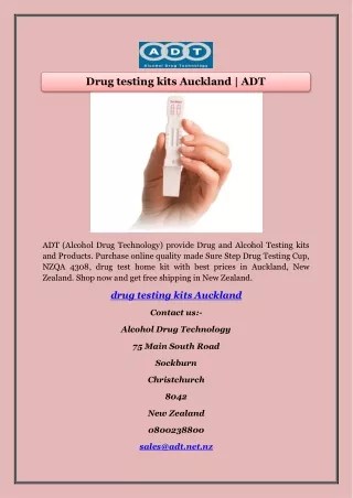 Drug testing kits Auckland | ADT