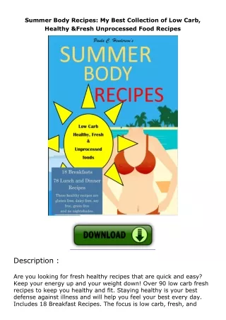 Summer-Body-Recipes-My-Best-Collection-of-Low-Carb-Healthy--Fresh-Unprocessed-Food-Recipes