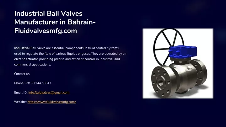 industrial ball valves manufacturer in bahrain