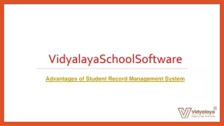 Advantages Student Record Management System