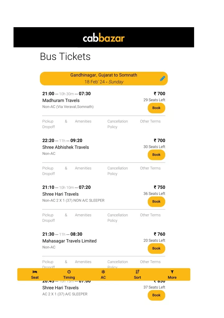 gandhinagar to somnath bus tickets