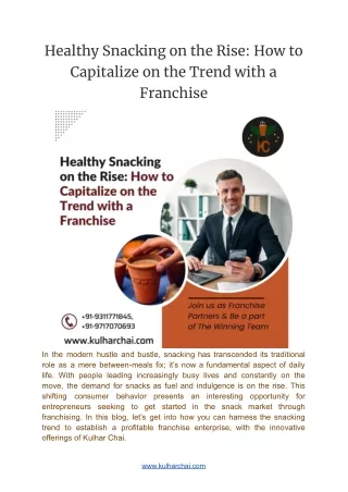 Healthy Snacking on the Rise: How to Capitalize on the Trend with a Franchise