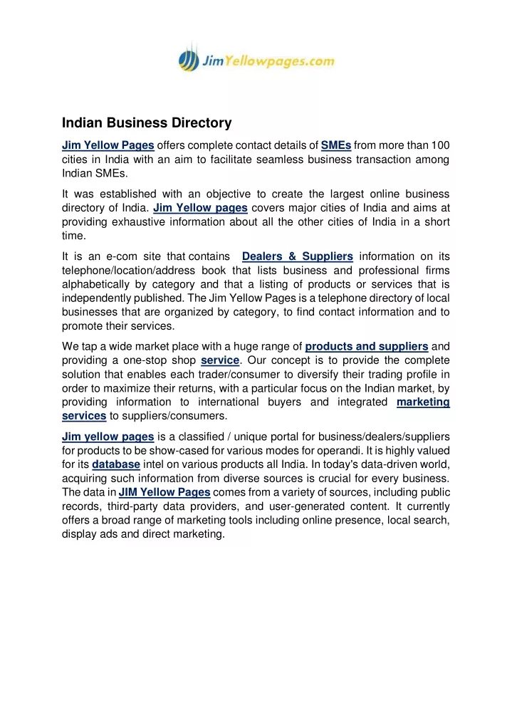 indian business directory