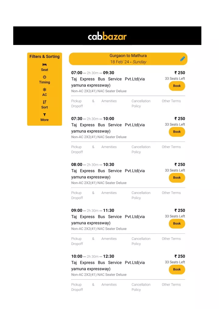 gurgaon to mathura bus tickets