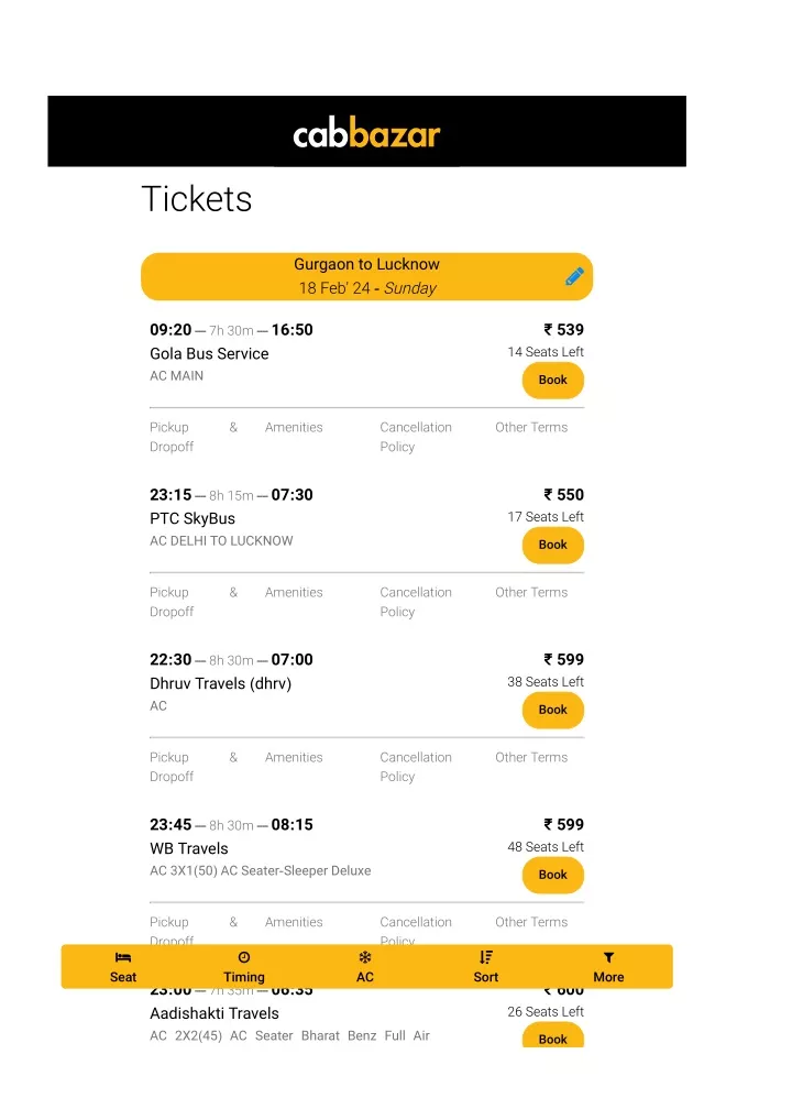 gurgaon to lucknow bus tickets