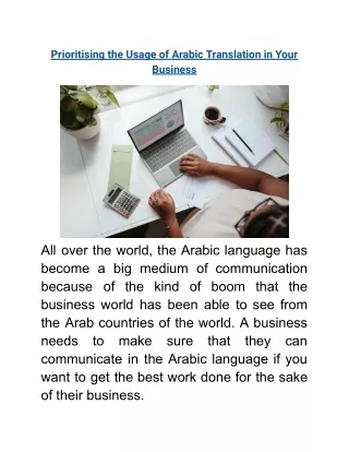 Elevating Arabic Translation Usage in Your Business Strategy