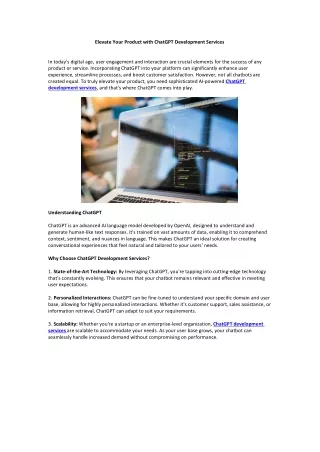 elevate your product with chatgpt development