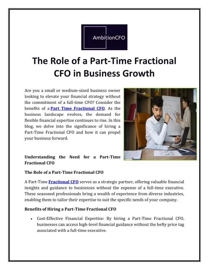 the role of a part time fractional