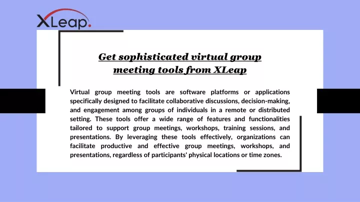 get sophisticated virtual group meeting tools