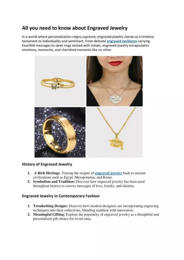 all you need to know about engraved jewelry