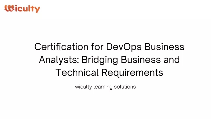 certification for devops business analysts