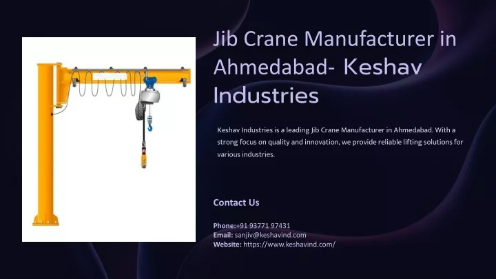 jib crane manufacturer in ahmedabad keshav