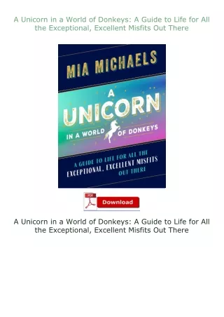 A-Unicorn-in-a-World-of-Donkeys-A-Guide-to-Life-for-All-the-Exceptional-Excellent-Misfits-Out-There