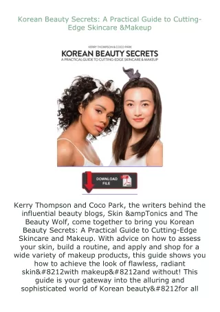 [PDF]❤READ⚡ Korean Beauty Secrets: A Practical Guide to Cutting-Edge Skincare & Makeup