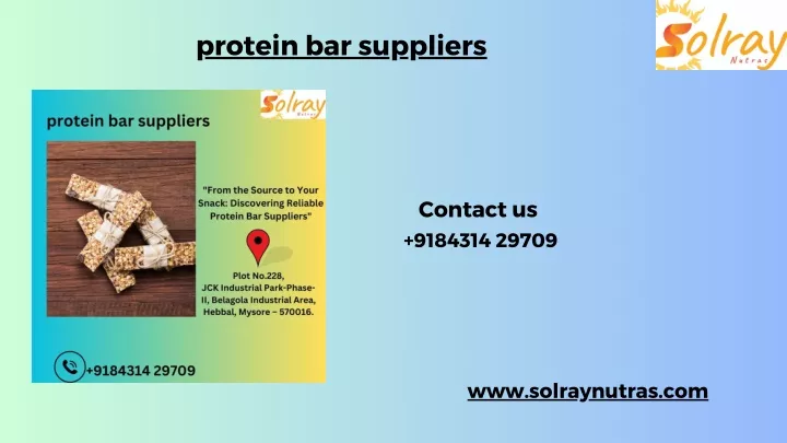 protein bar suppliers