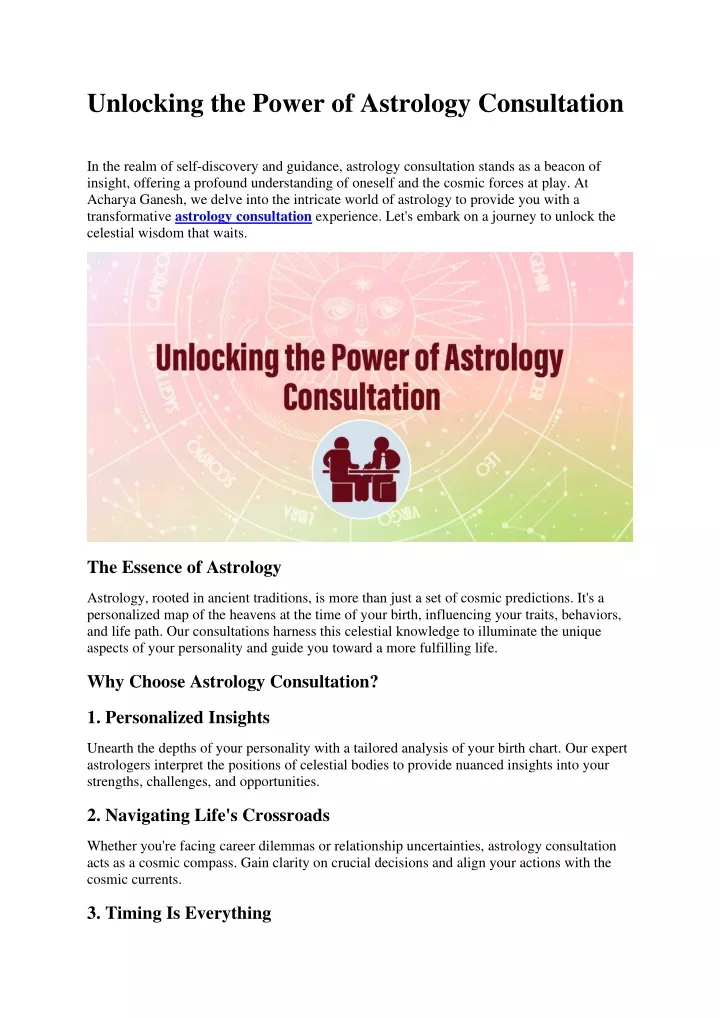 unlocking the power of astrology consultation