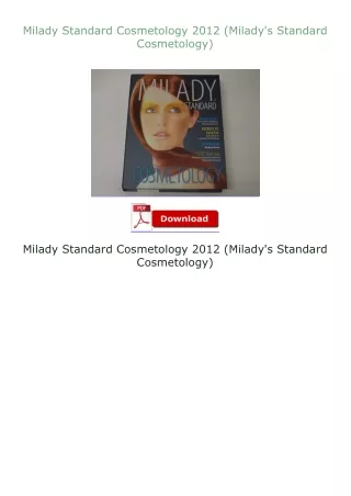 Pdf⚡(read✔online) Milady Standard Cosmetology 2012 (Milady's Standard Cosmetology)