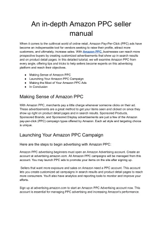 An in-depth Amazon PPC seller manual - Google Docs