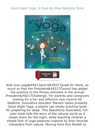 [PDF]❤READ⚡ Good Night Yoga: A Pose-by-Pose Bedtime Story