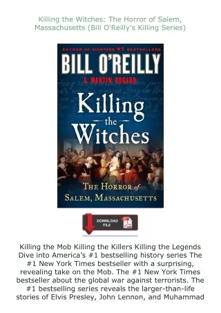 book❤[READ]✔ Killing the Witches: The Horror of Salem, Massachusetts (Bill O'Reilly's Killing Series)