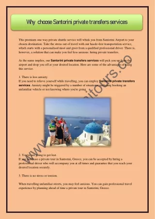 Why choose Santorini private transfers services