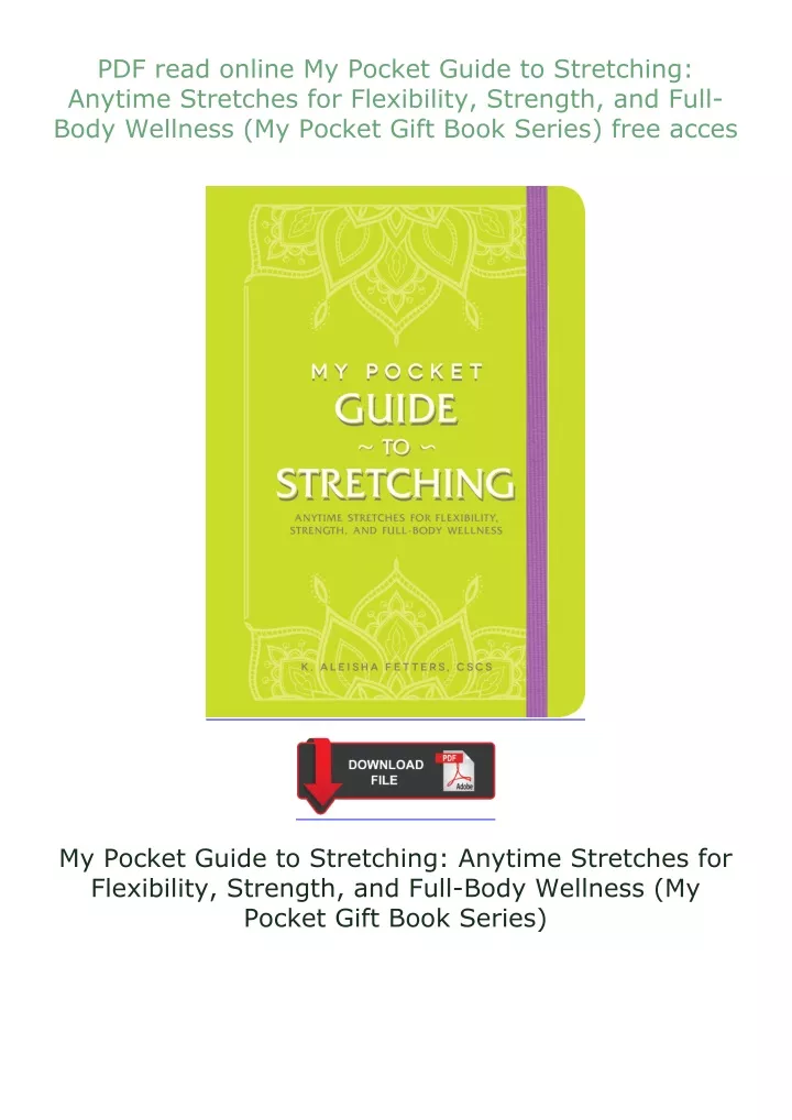 Ppt ⚡pdf⚡ Read Online My Pocket Guide To Stretching Anytime