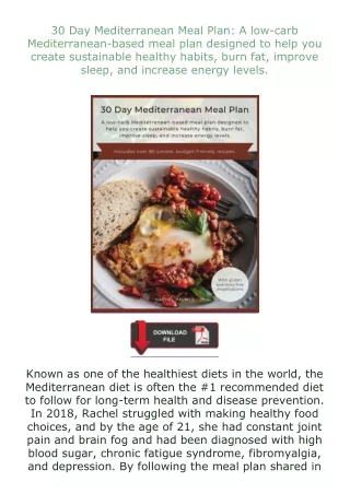 download⚡️ free (✔️pdf✔️) 30 Day Mediterranean Meal Plan: A low-carb Mediterranean-based meal plan designed to