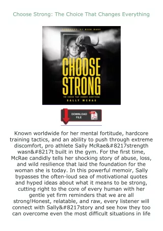 ✔️download⚡️ book (pdf) Choose Strong: The Choice That Changes Everything