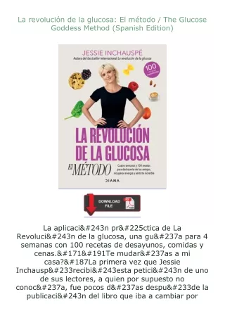 [READ]⚡PDF✔ La revolución de la glucosa: El método / The Glucose Goddess Method (Spanish Edition)