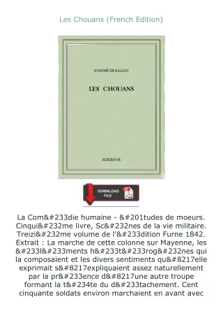 book❤[READ]✔ Les Chouans (French Edition)