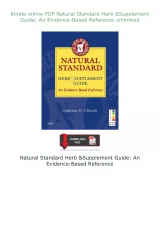 Kindle✔ online ⚡PDF⚡ Natural Standard Herb & Supplement Guide: An Evidence-Based Reference unlimited