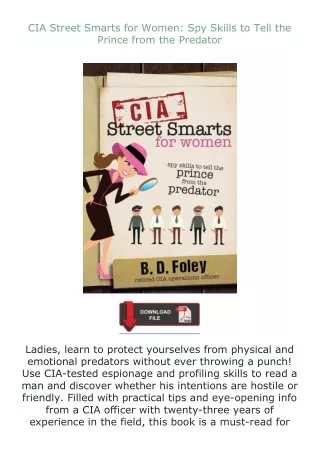 read ❤️ebook (✔️pdf✔️) CIA Street Smarts for Women: Spy Skills to Tell the Prince from the Predator