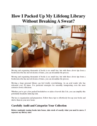How I Packed Up My Lifelong Library Without Breaking A Sweat