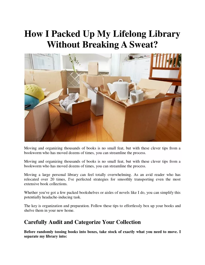how i packed up my lifelong library without