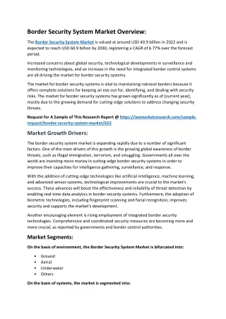 border security system market overview