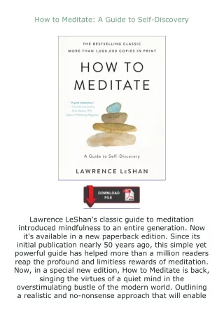 book❤[READ]✔ How to Meditate: A Guide to Self-Discovery