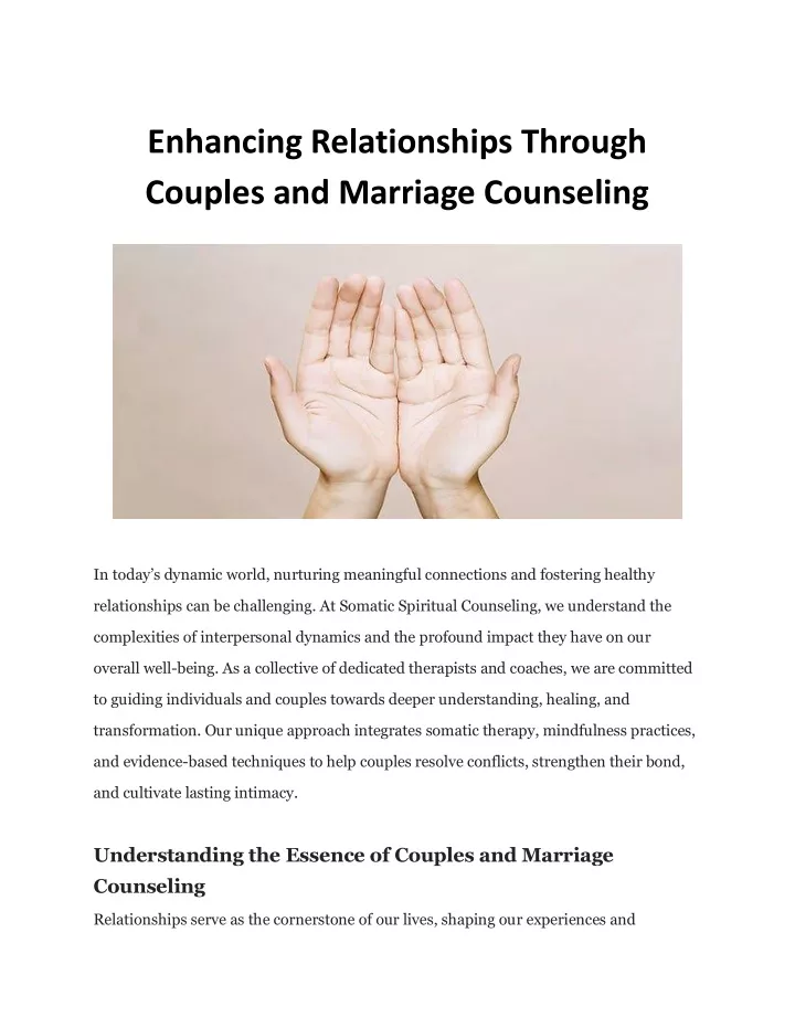 enhancing relationships through couples