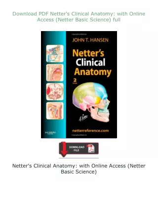 ❤Download❤ ⚡PDF⚡ Netter's Clinical Anatomy: with Online Access (Netter Basic Science) full