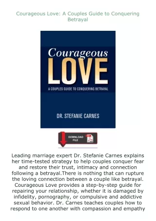 ✔️download⚡️ book (pdf) Courageous Love: A Couples Guide to Conquering Betrayal