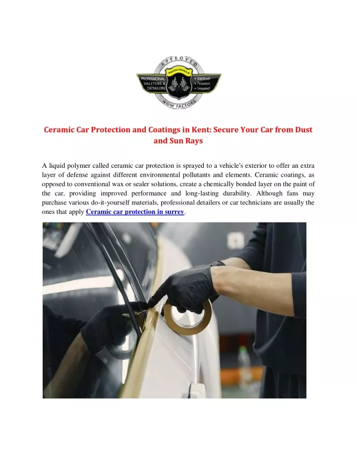 ceramic car protection and coatings in kent