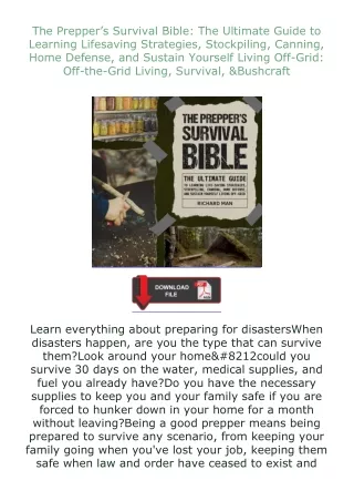 book❤[READ]✔ The Prepper’s Survival Bible: The Ultimate Guide to Learning Lifesaving Strategies, Stockpiling,