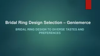 Bridal Ring Design Selection – Geniemerce