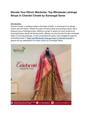 wholesales shop in chandni chowk by Sumangal Saree