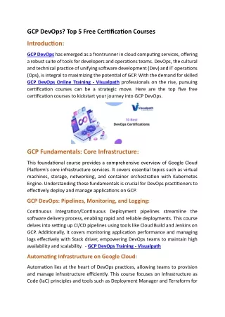 gcp devops top 5 free certification courses