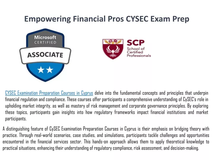 empowering financial pros cysec exam prep