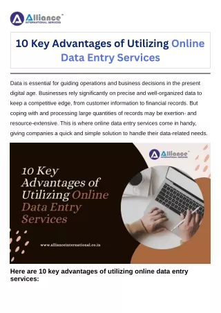 10 key advantages of utilizing online data entry