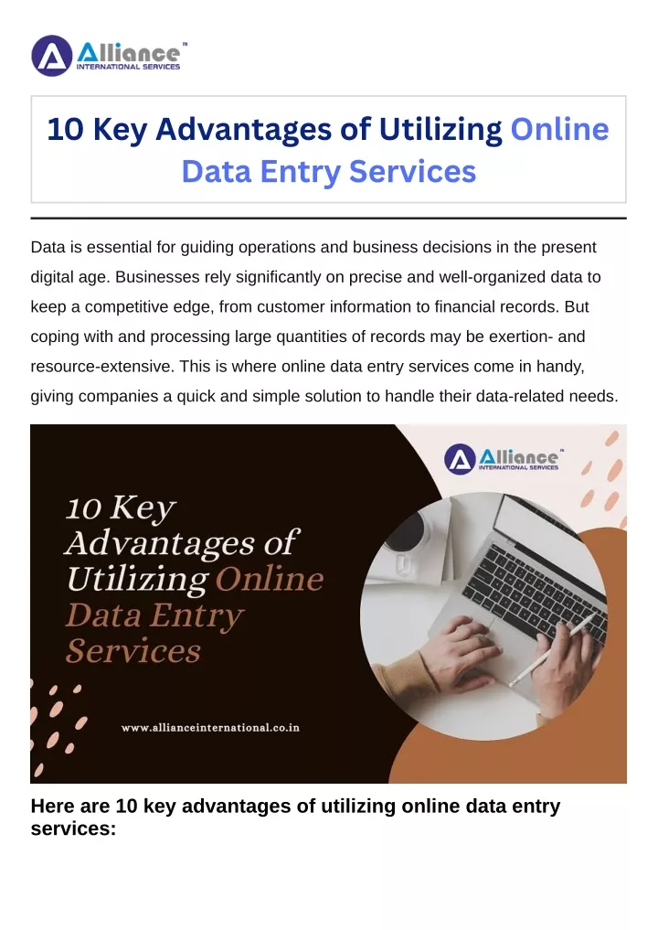 10 key advantages of utilizing online data entry
