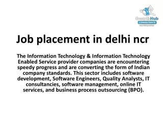 Job placement in delhi ncr