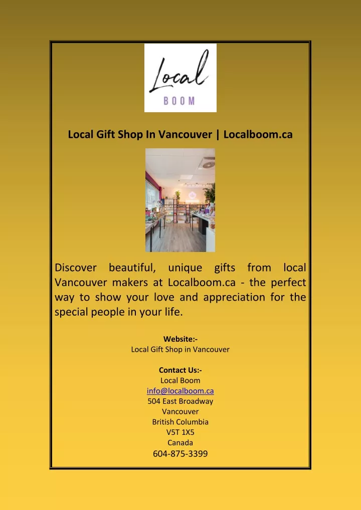 local gift shop in vancouver localboom ca