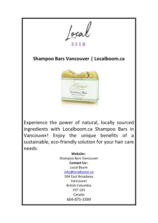 Shampoo Bars Vancouver Localboom ca